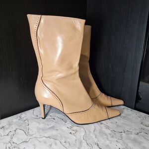 Solo Beige Heeled Boots